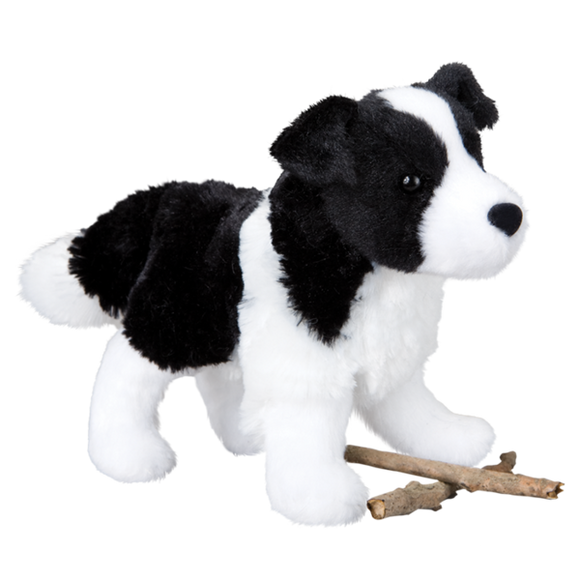 🦄Douglas Cuddle Toys Fluffy {Border Collie} Black & White Dog 14 Soft  Plush!