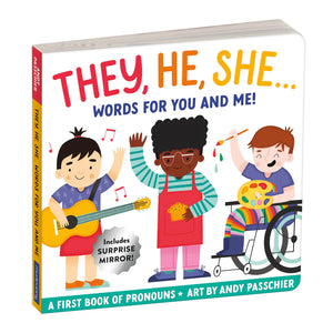 Mudpuppy Board Book They, He, She: Words for You and Me